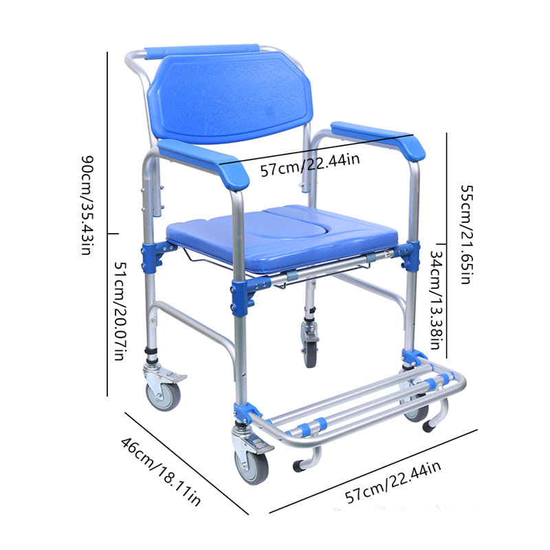 OUKANING Portable Aluminum Alloy Shower Wheelchair with Fixed Arm & Reviews Wayfair